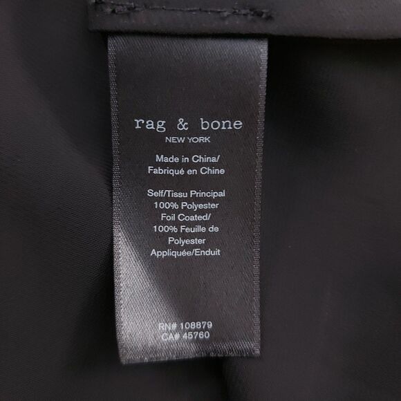 Rag & Bone Debbie Top Womens Medium Black Long Sleeve Front Slits V-Neck Chic - Picture 11 of 12